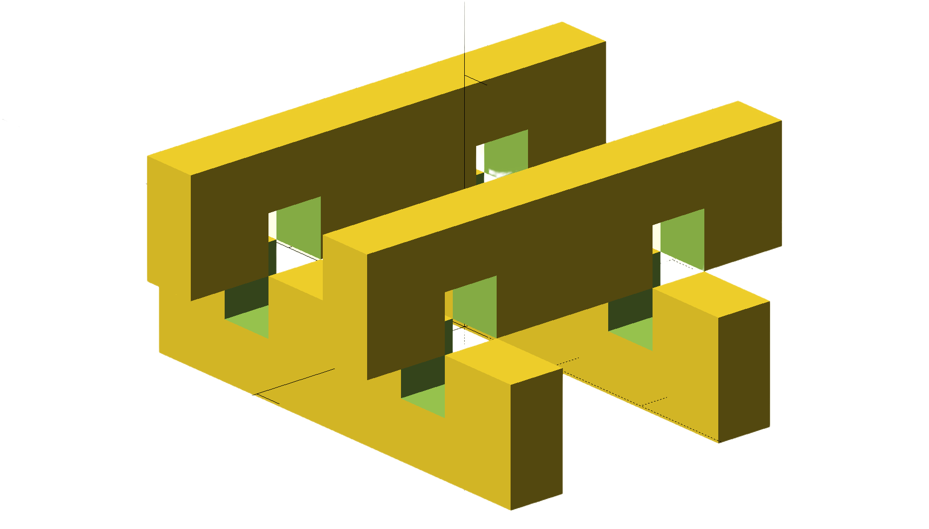 Openscad: Interlocking Hash shaped platform
