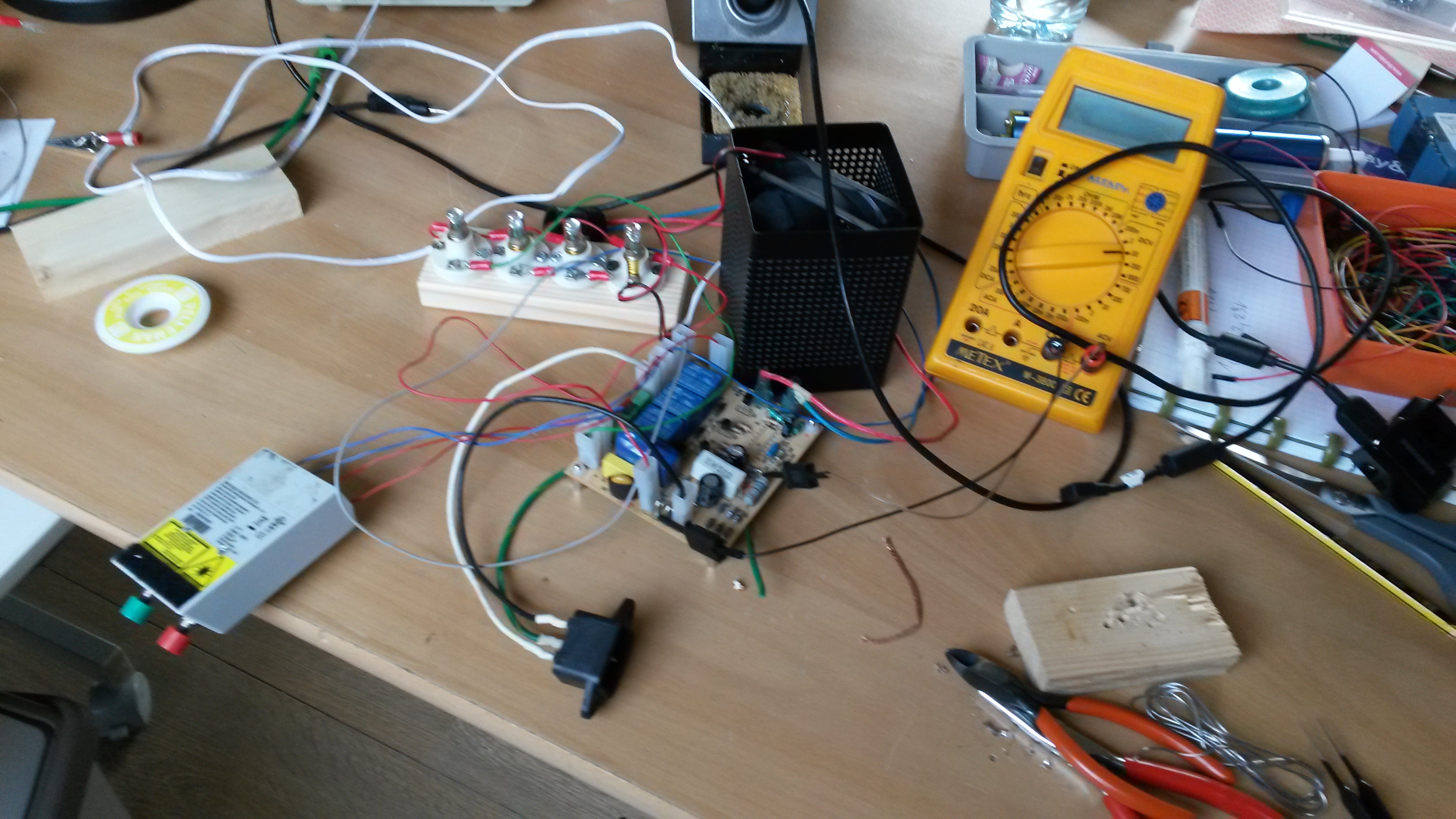 high-voltage testing setup